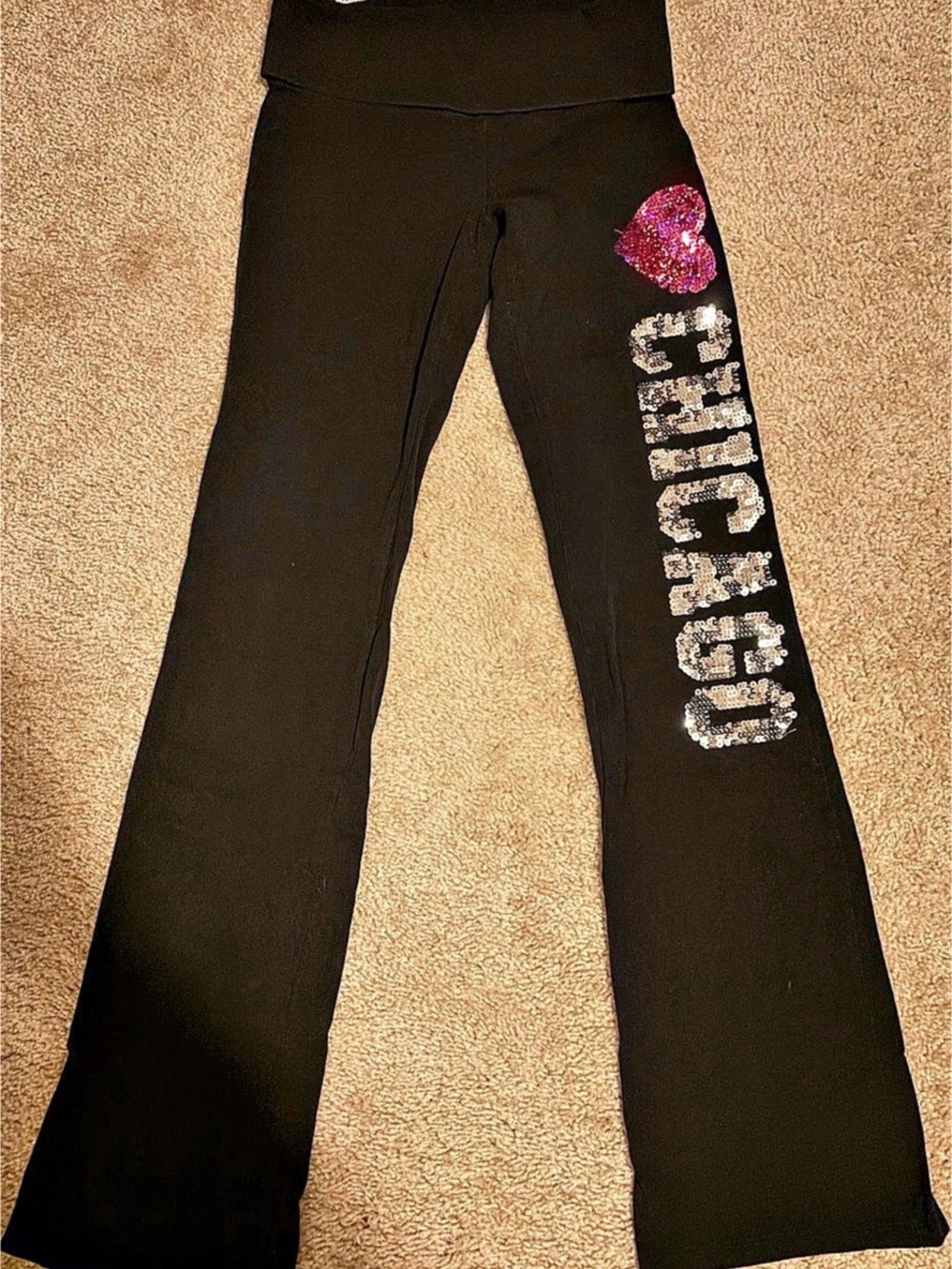 Vintage (2011) Victoria's Secret PINK Black Flare Leggings Size XS